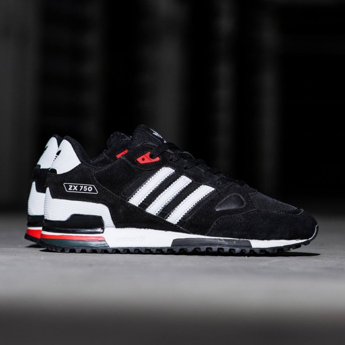 TERBARU ADIDAS ZX 750 BLACK WHITE RED SEPATU SNEAKER PRIA CASUAL ORIGINAL /SEPATU RUNNING/SLIP ON