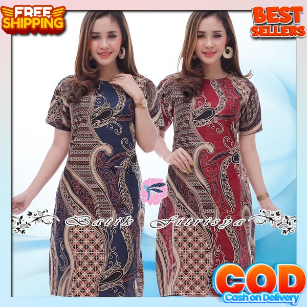Bj Gereja Formal Mini Dre Mini Dress Bahan Premium Drese Gaya Batik Modern Baju Dree Gaun Dreed Simp