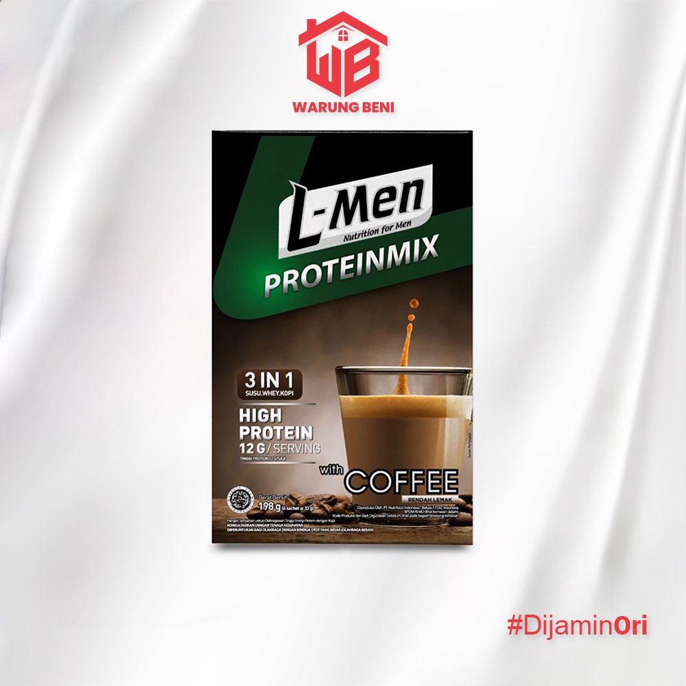 L-Men Protein Mix Kopi Susu Tinggi Protein Coffe (6 Sachet)