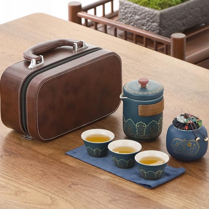 

HARIS PRODUK !!! Chinese Tea Set Tas Kulit Leather Bag Tea Set Murah Kado Teapot Gift - TERBARU