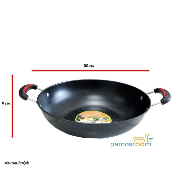 Promo ShumaKUALI Wajan Hitam 40cm Anti Lengket ORIGINAL 40 CM