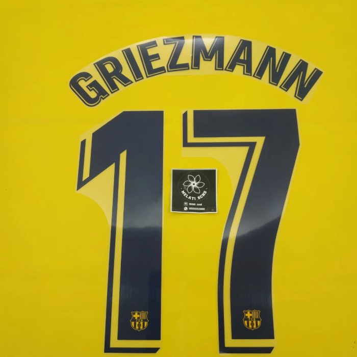 [New] Nameset Original Barcelona Away  4Th 2019-2021 Replica #17 Griezmann Bisa Sameday