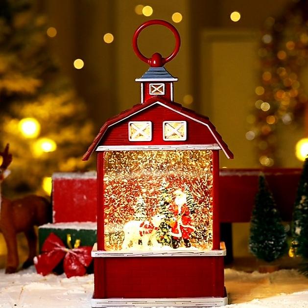Snow Globe Musik Box Merah Kado Natal Christmas Music Box Gift Santa Berkualitas