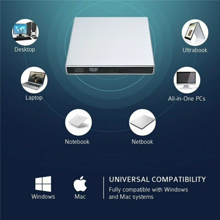 DVD RW External Portable CD ROM Drive DVD Eksternal For Laptop PC