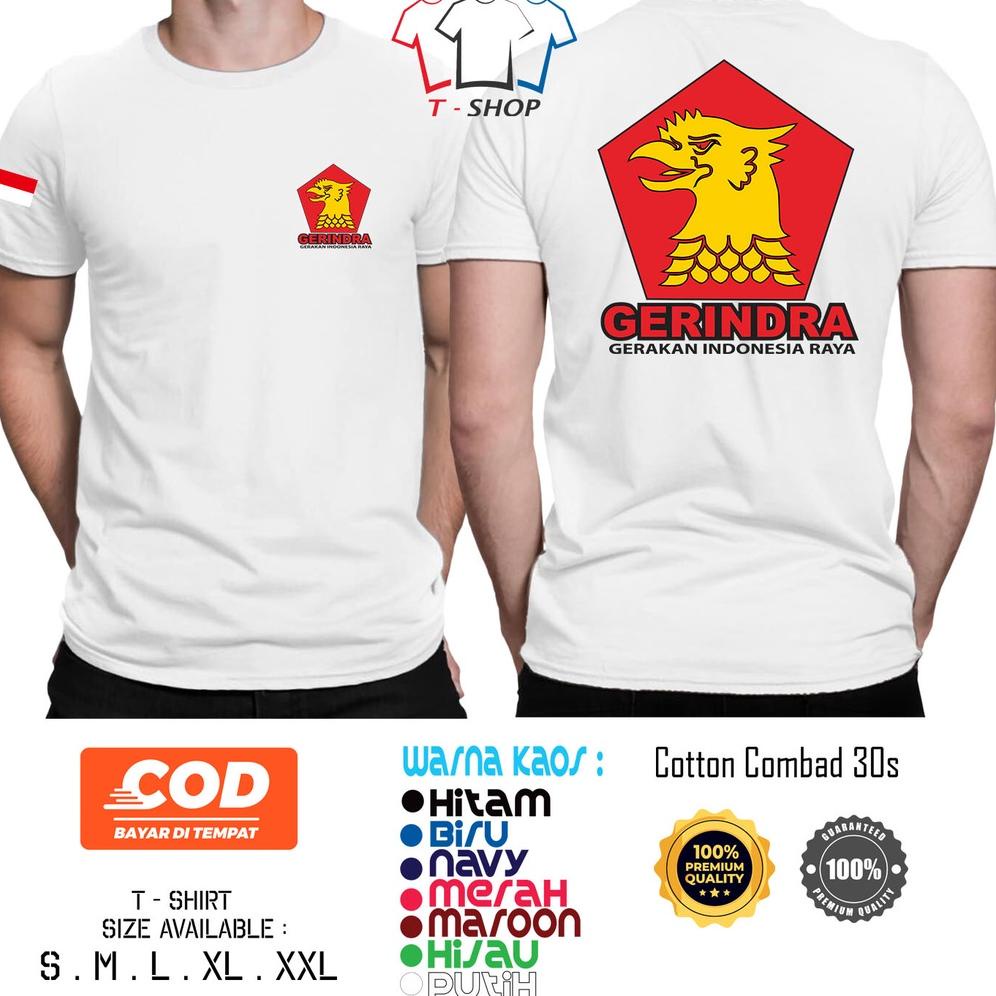 SALE Kaos Baju Gerindra - Gerakan Indonesia Raya / Kaos Distro Partai Politik Indonesia Terbaru PROM