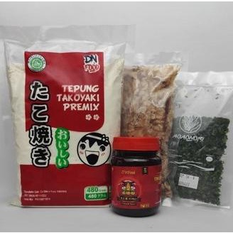 

Paket Bahan Takoyaki komplit DNfood, tepung+saos+aonori+katsuobushi Ready Stok zp 1154