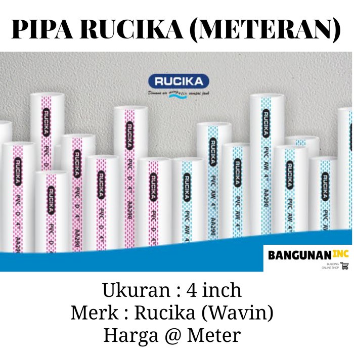 Terbaru Pipa Rucika 4 Inch - Pipa 4 Inch - Pipa Pvc - Pralon Air Promo Terlaris