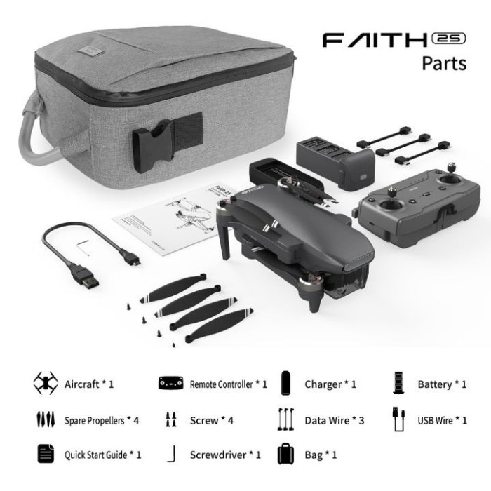 Drone Cfly Faith 2S 3-Axis Gimbal Camera Sony 4K Hd Fpv Drone