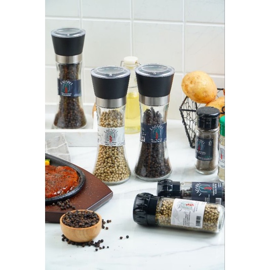 

[LADABEL] WHITE PEPPER & BLACK PEPPER BOTOL GRINDER BESAR