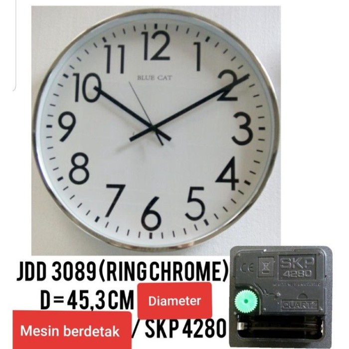 ✅Ready Jam Dinding Blue Cat Ring Chrome Terbaru