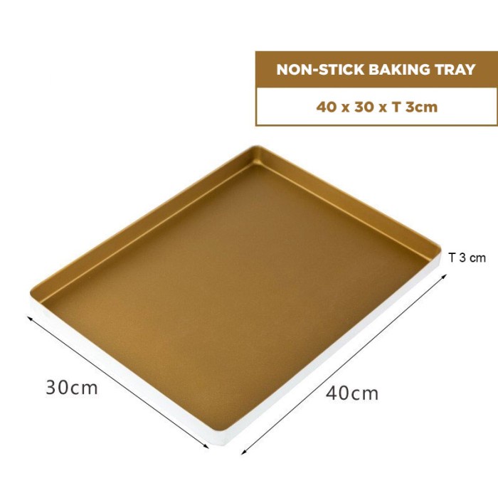 

✅Termurah Non-Stick Baking Tray 40 X 30 Cm - Gold Coating Bisa Sameday