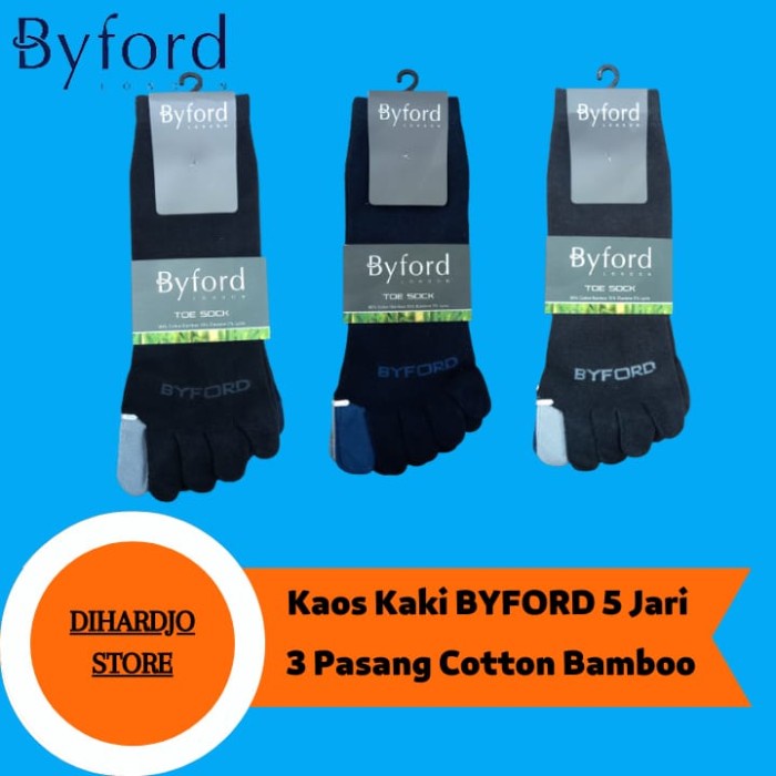 Kaos Kaki - Byford Kaos Kaki 5 Jari Isi 3 Pasang Bahan Bambol Cotton Five Finger