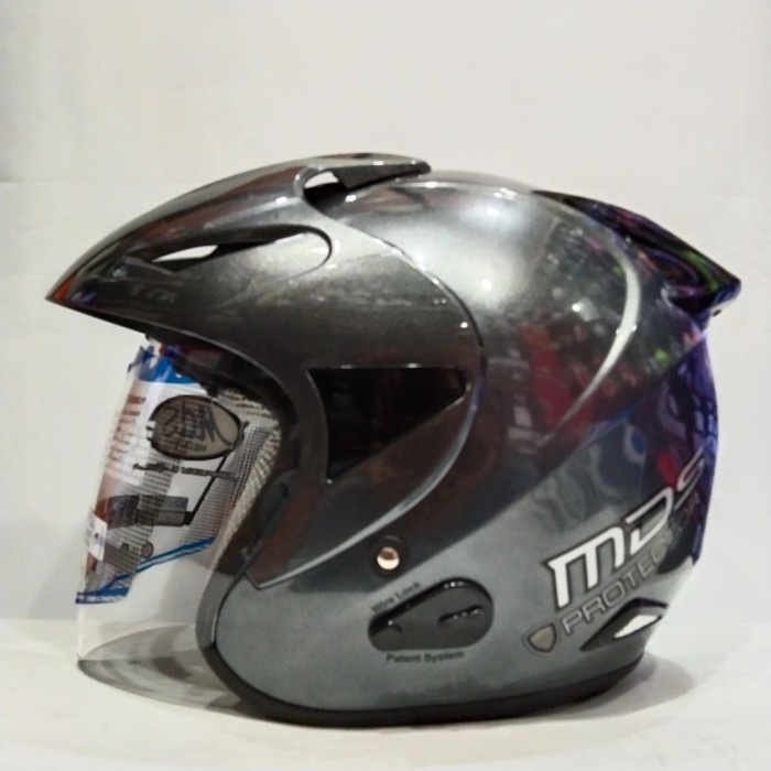 ✨New Helm Mds Protector R Solid Graphite Met Helm Half Face Bisa Gojek