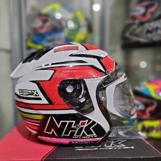 ✨New Helm Nhk R1 Rainbow White Red Gloss Bisa Gojek