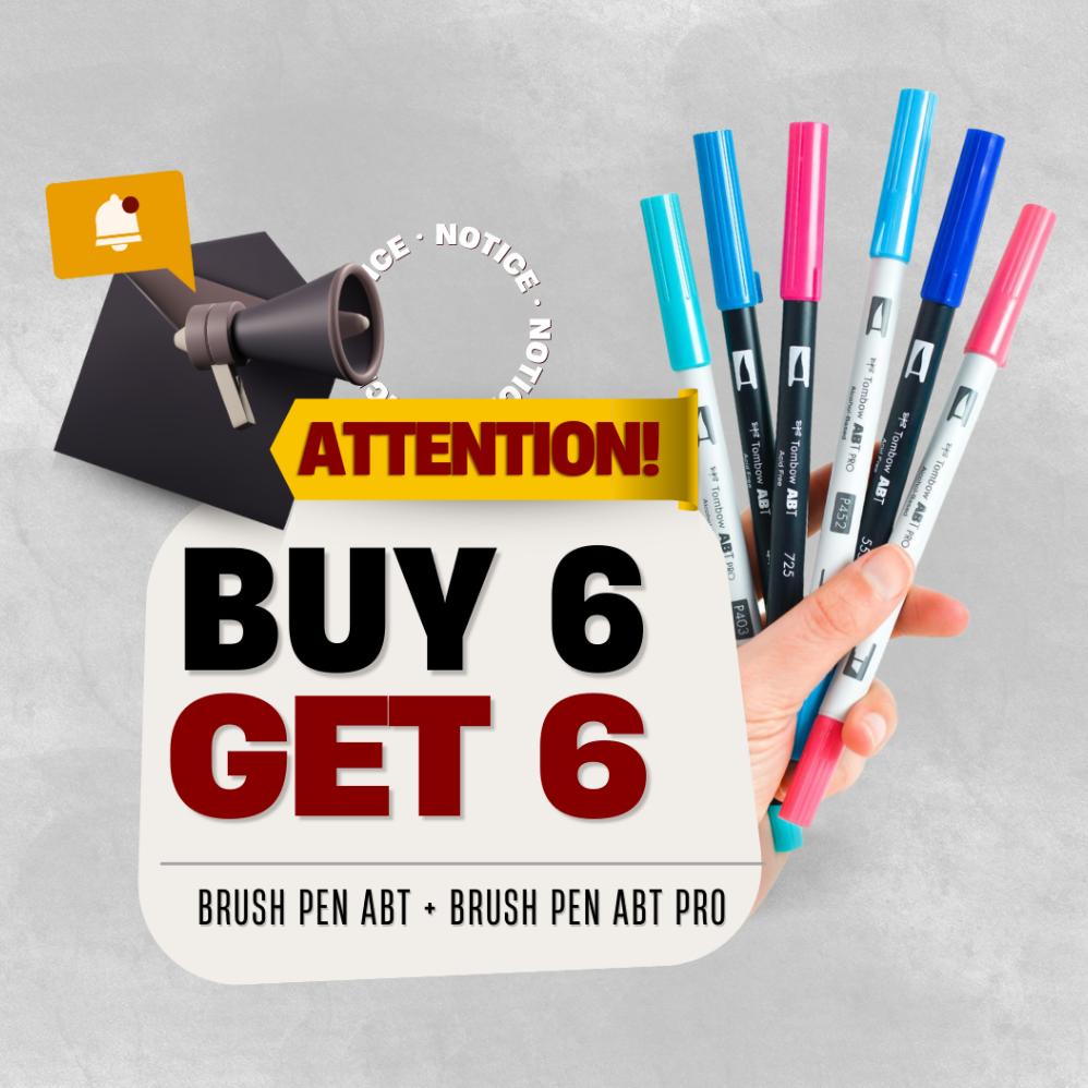 

BISA COD [ Buy 6 GET 6 ] Tombow ABT Dual Brush Pen ( BLACK & GREY SERIES ) TERMURAH