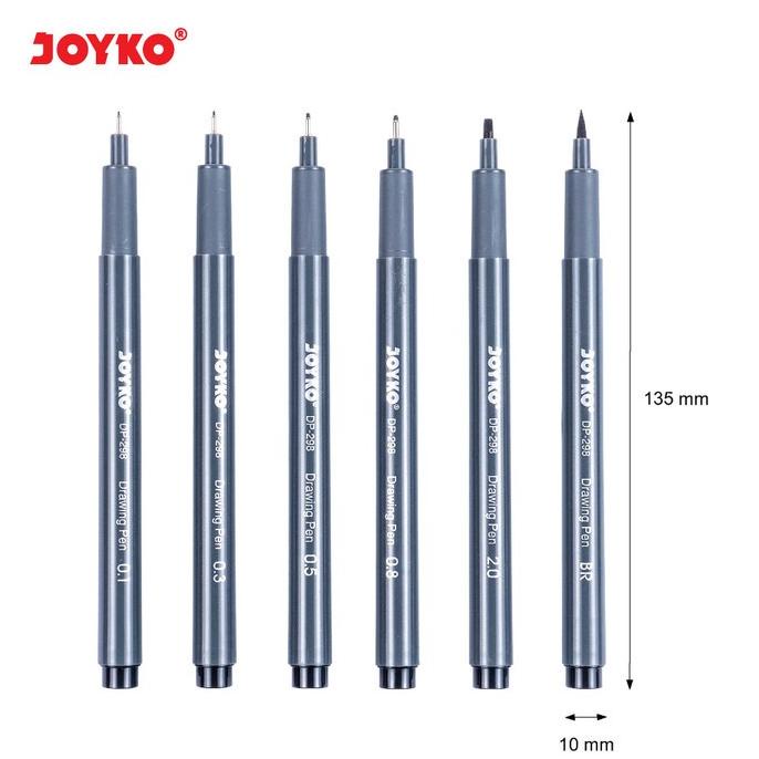 

TERMURAH Drawing Pen Joyko DP-298S Hitam 1 Set 6 Pcs 0.1 0.3 0.5 0.8 2.0 Brush PROMO