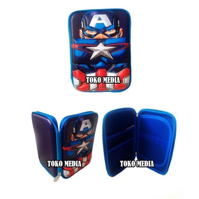 

New Kotak / Tempat Pensil Organizer Karakter Ala Smiggle Kapten Amerika Limited Edition