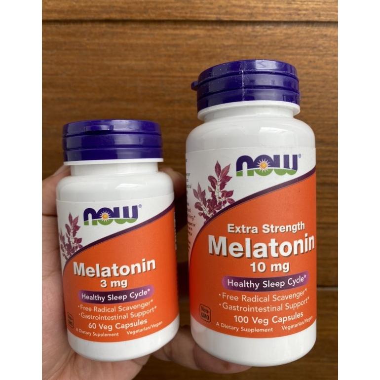 NOW FOODS MELATONIN EXTRA STRENGTH MELATONIN 3 MG 5 MG 10 MG 60 100 120 180 VEGGIE CAPSULES