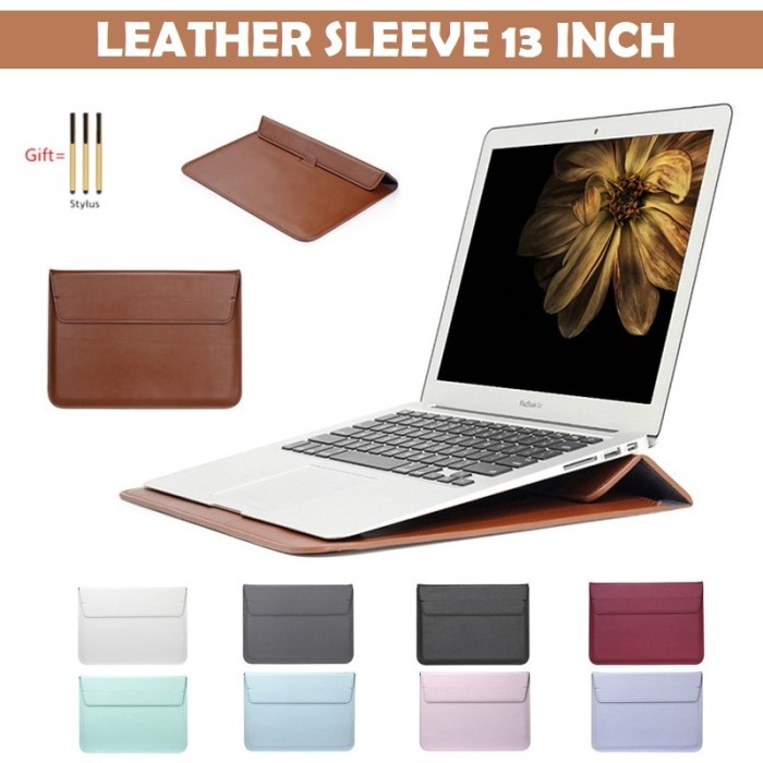 Promo Hp Envy 13 Laptop Stand Leather Sleeve Case Bag Casing Pouch