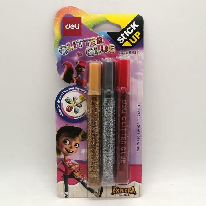 

Classic Glitter Glue Deli Set Isi 3 Kode 1366