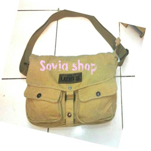 ✨Ready Tas Selempang Kanvas Hijau Army 609/Tas Pria/Tas Kain Berkualitas