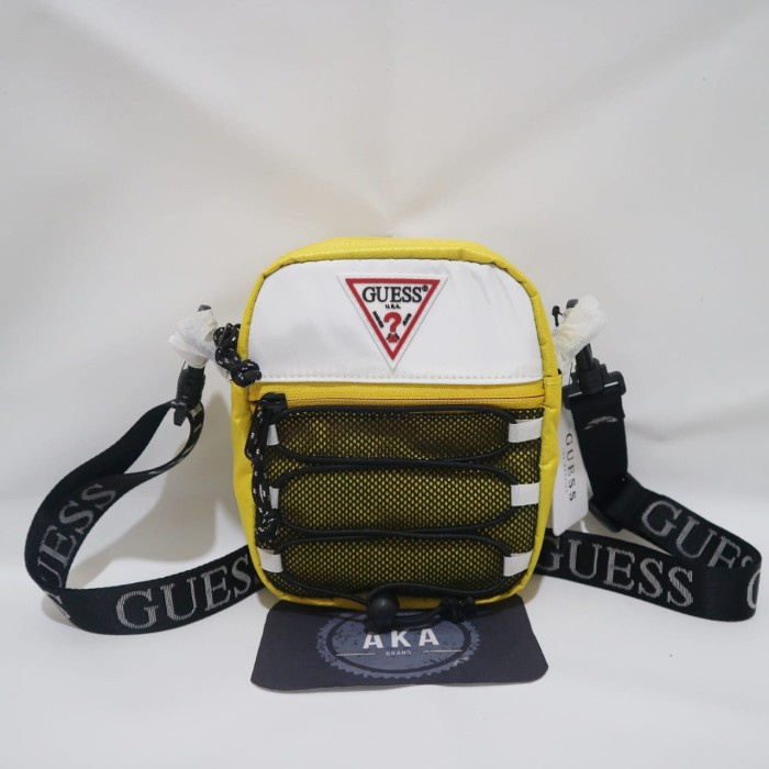 ✨Ready Tas Guess Mountaineer Crosbody Sling Waist Bag Yellow Mustard Original Limited