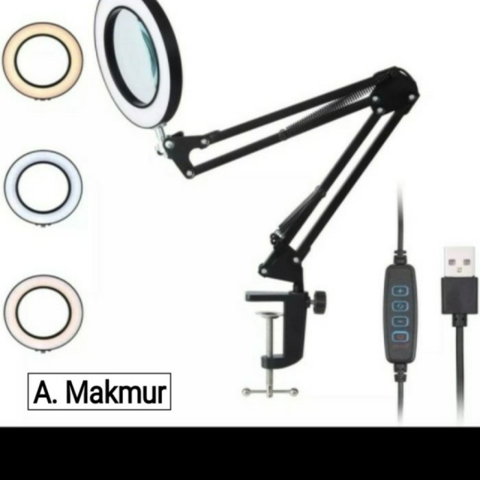 

✨Sale Promo 8X Illuminated Magnifier Usb 3 Colors Led Magnifying Glass F Berkualitas