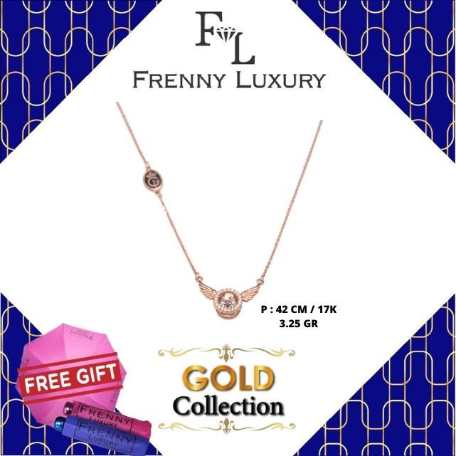 ✨Sale Kalung Emas Rose Gold Igun Dancing Mata 17K Bisa Gojek