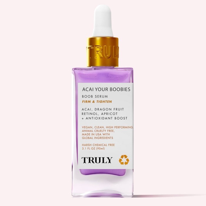 ✨Sale Truly Beauty Acai Your Boobies Serum Firm  Tighten Post-Shower 90 Ml Limited