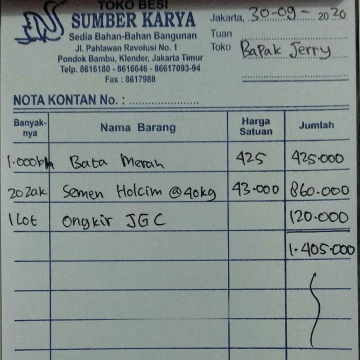 

✨Sale Nota Bpk. Jerry Bisa Gojek