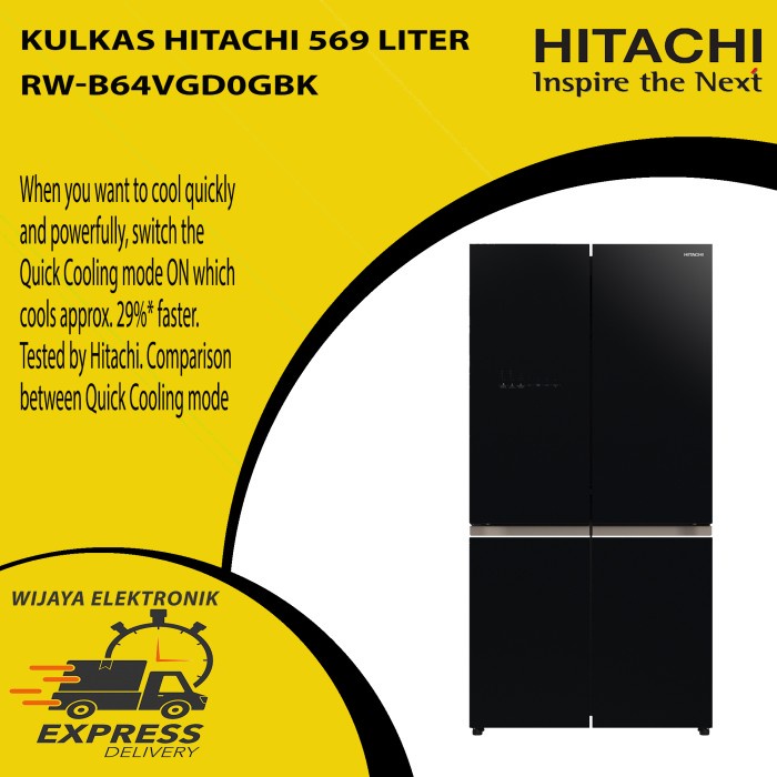 ✨Ready Kulkas 4 Pintu Hitachi Rwb64Vgd0 Terbaru