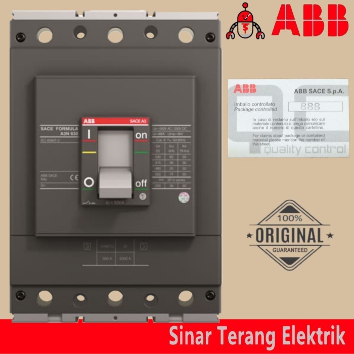 ✨Ready Abb Mccb 3P 500A 36Ka A3N 630 Tmf500 1Sda066564R1 Terbaru