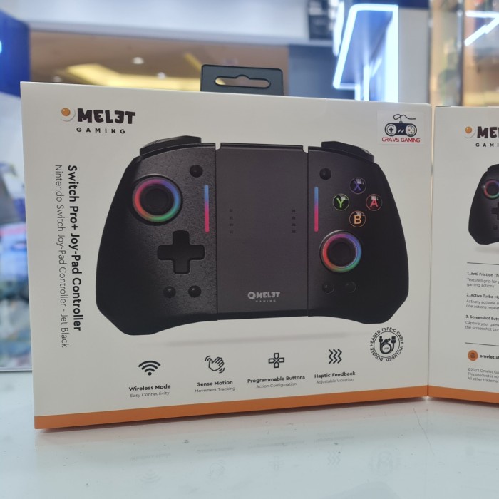 ✨Ori Omelet Gaming Joypad Switch Joycon Pro  Plus Black Terbaru