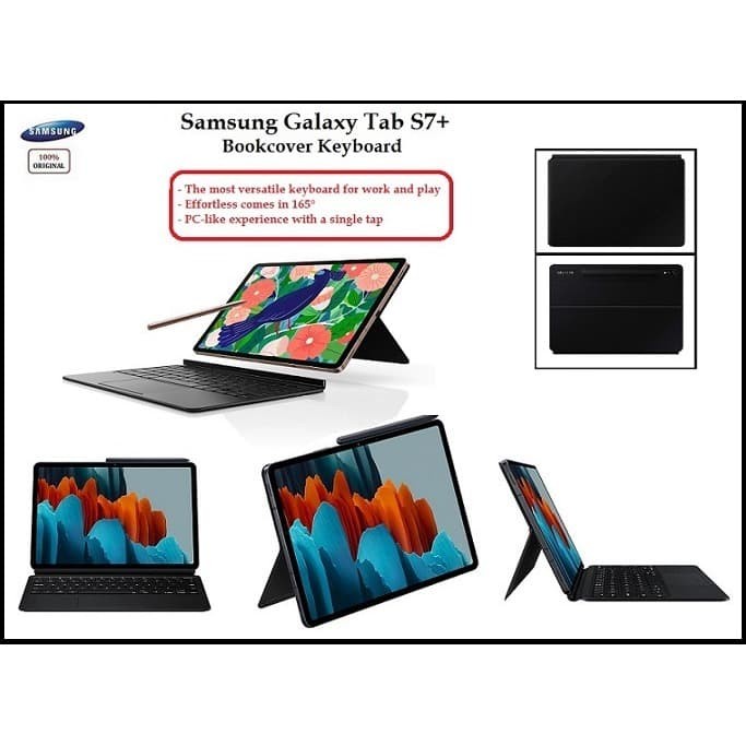 ✨Ori Samsung Bookcover Keyboard Tab S7 Keyboard Cover Tab S7 Plus Limited