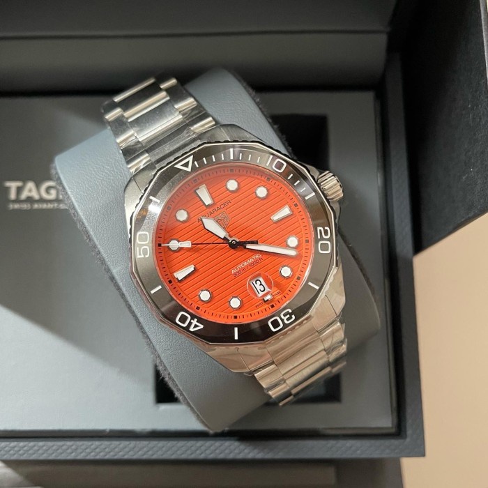 ✅Original Tag Heuer Aquaracer Automatic Orange New 2022 Fullset Box  Paper Terbaru