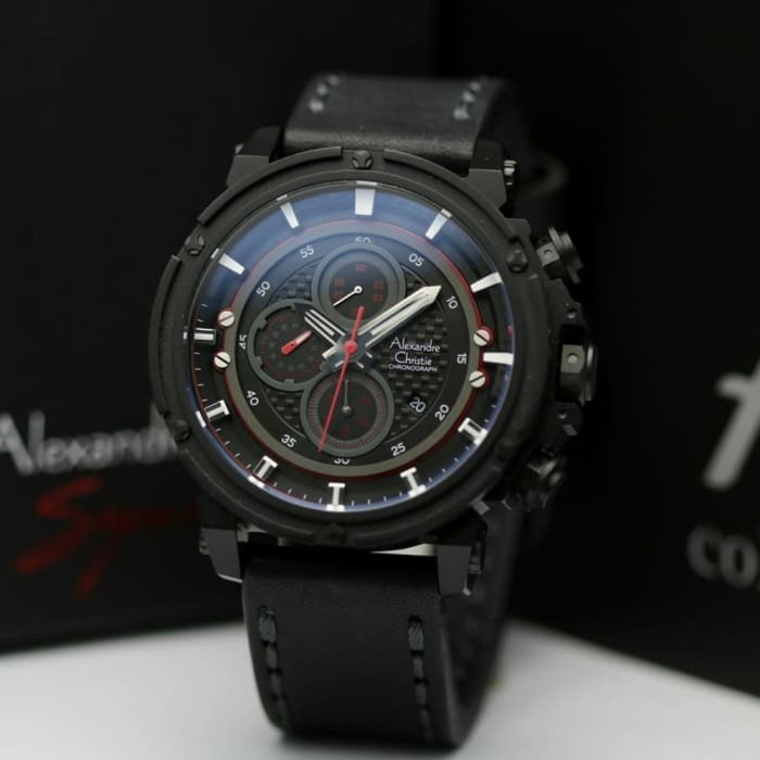 ✅Ori Jam Tangan Alexandre Christie Ac 6375 Full Black Original Terbatas