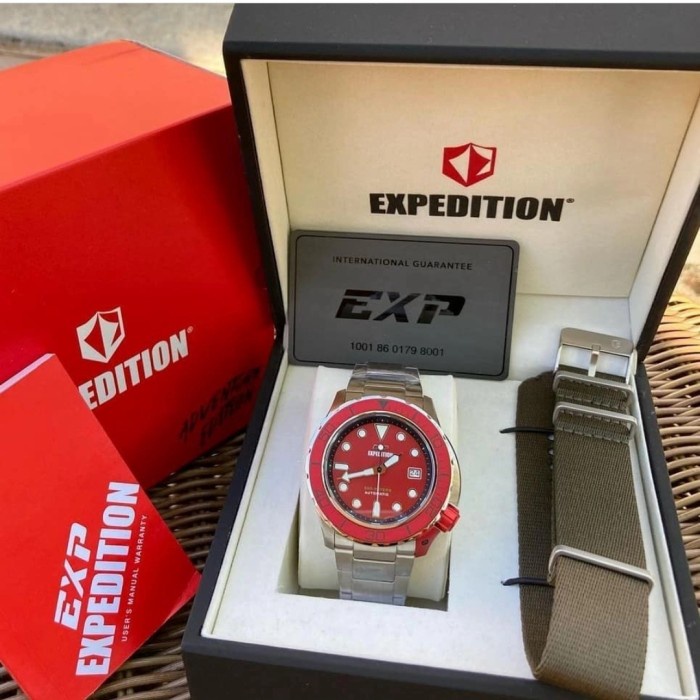 ✅Original Jam Tangan Pria Expedition E6809 - E 6809 Silver Red Exp 6809 Terbaru