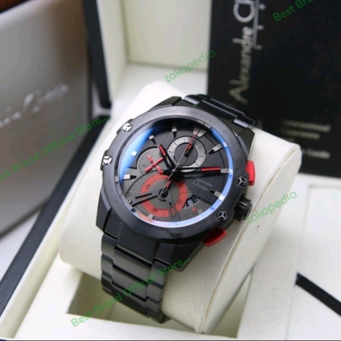 ✅Ori Jam Tangan Pria Alexandre Christie Ac6607 - Ac 6607 Black Red Bisa Sameday