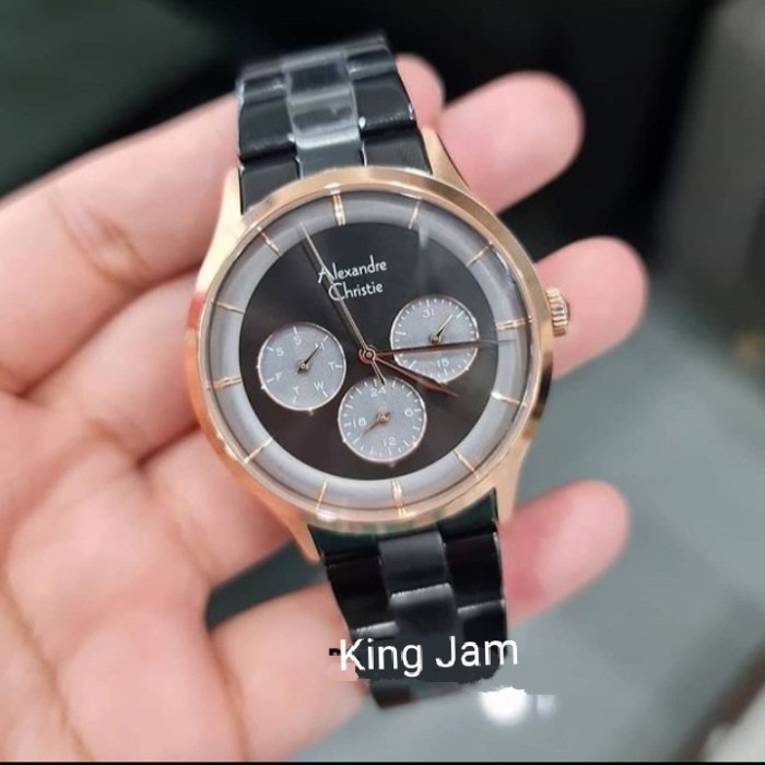 ✅New Ori Jam Tangan Wanita Alexandre Christie Ac 2889 Original Black Rosegold Limited