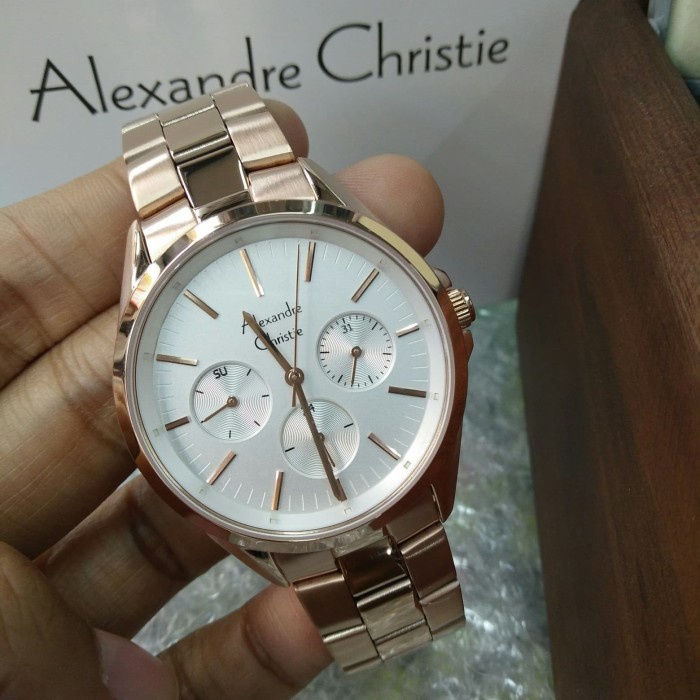 ✅New Jam Tangan Wanita Alexandre Christie Ac 2890 Bf All Stainless Rosegold Limited