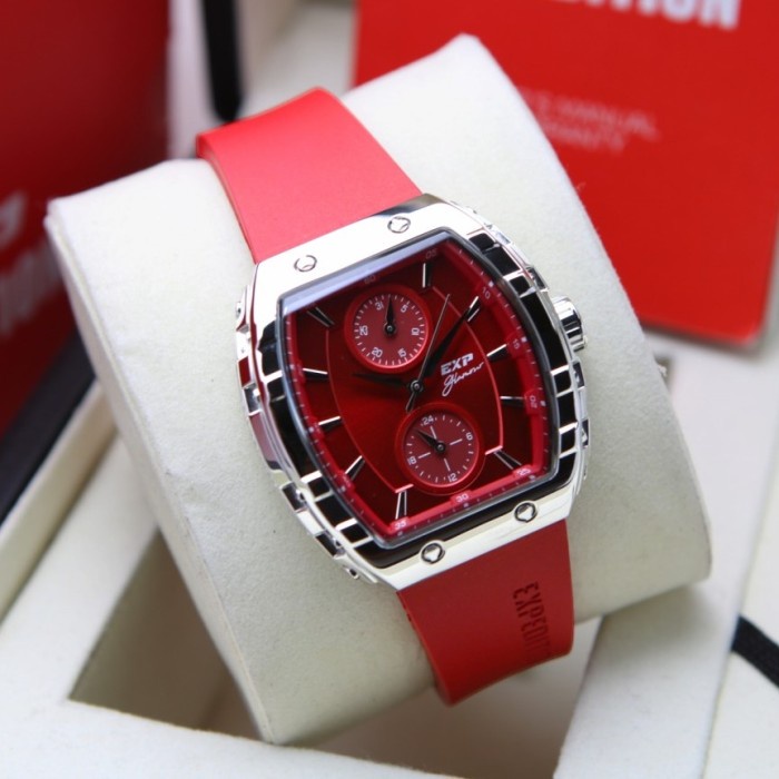 ✅New Ori Jam Tangan Wanita Expedition E 6782 E6782 Silver Red Berkualitas