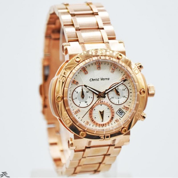 ✅New Ori Jam Tangan Wanita Christ Verra Original Cv 52283Ld-15Slv Rose Gold Berkualitas