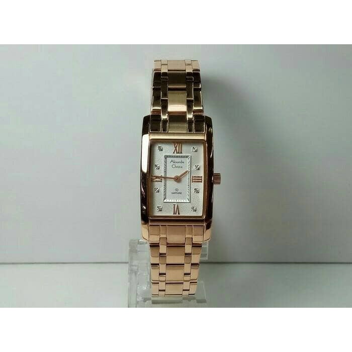 ✅New Jam Tangan Wanita Alexander Christie Ac 2666 Sapphire Rose Gold Limited