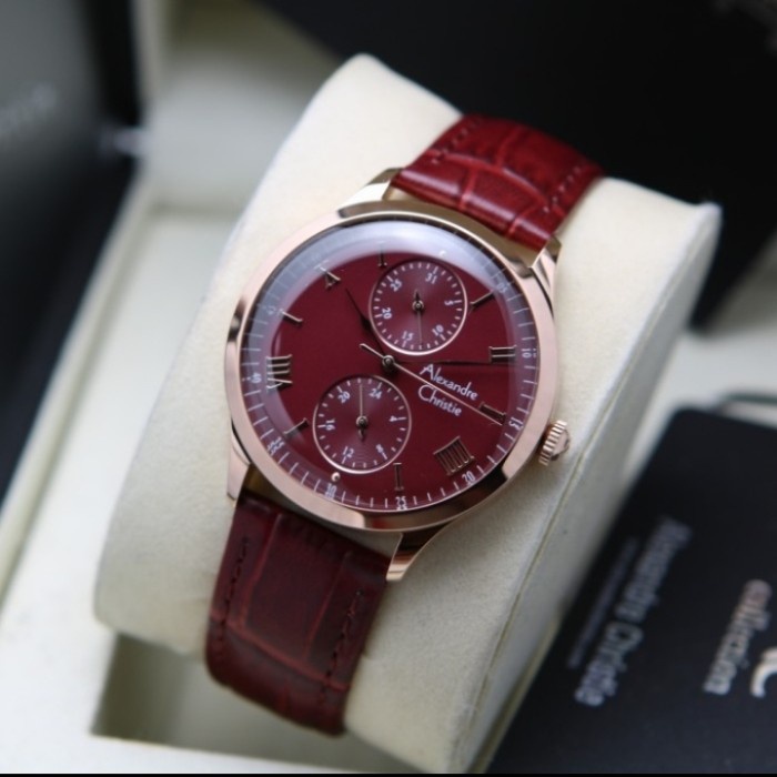 ✅New Jam Tangan Wanita Alexandre Christie Original Ac2943 / Ac 2943 Red Berkualitas