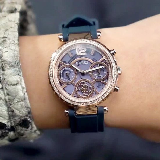✅New Jam Tangan Wanita Guess Solstice Gw0484L2 Rosegold Blue Original Bisa Sameday