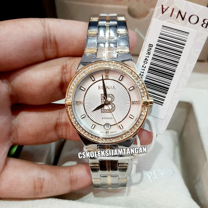 ✅Baru Jam Tangan Wanita Bonia Bnr140-2112S Saphire Silver Kombinasi Original Limited