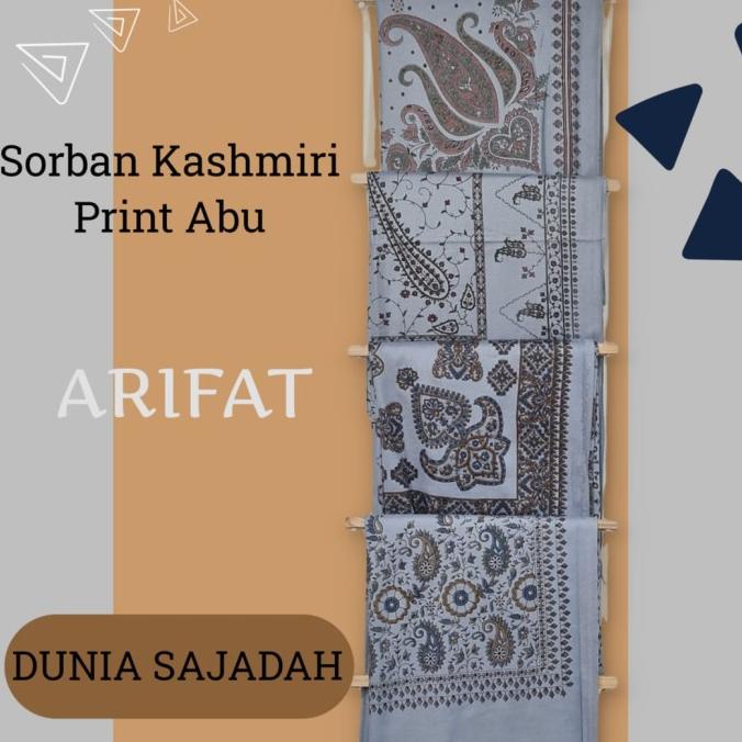 Sorban Kashmiri Print Motif Bordir Abu / Sorban Sablon India Abu