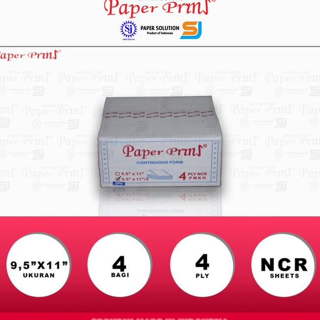 

Paperpryns Kertas Continuous Form 4PLY NCR DPH 9,5"/2 x 11"/2 (Bagi 4) |Top|Best