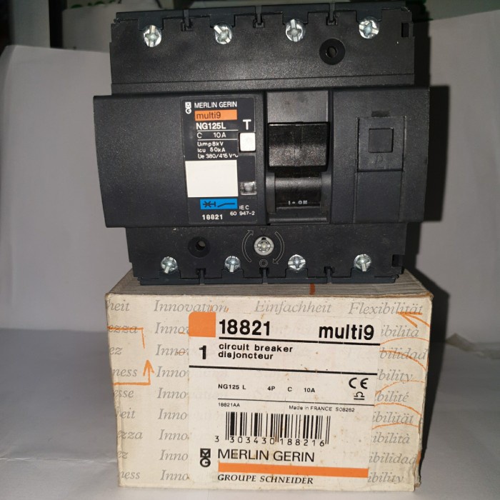 ✨Ori Mcb Multi 9 Ng125L 4P 10A Merlin Gerin Diskon