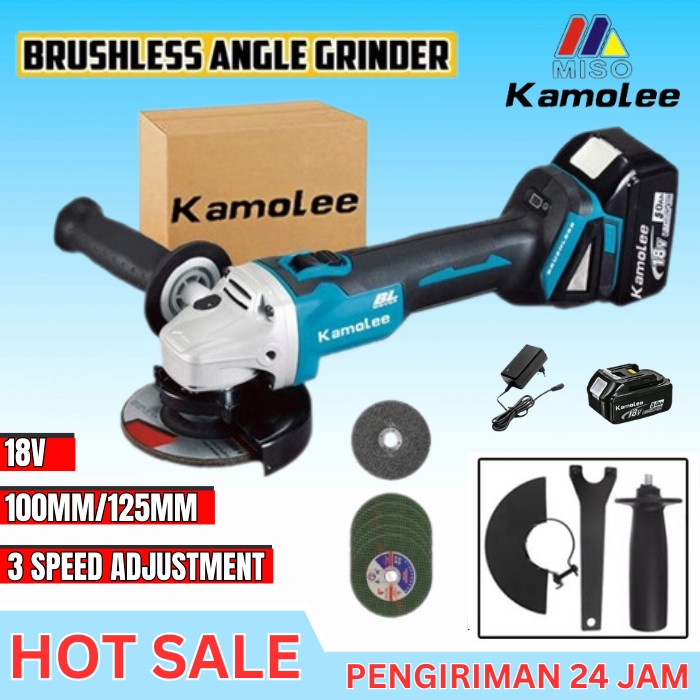 Promo Kamolee-Mesin Gerinda Tangan/Brushless Angle Grinder 100/125Mm Terbaru
